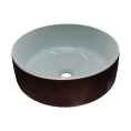 Раковина ArtCeram Cognac 42 см накладная без отверстия белый / testa di moro (COL001 01 65 bianco/testa di moro) - миниатюра фото 1