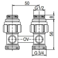 Узел нижнего подключения Oventrop Multiflex F ZB 1/2 AGx3/4 AG 1015883 прямой - миниатюра фото 2