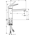 Кухонный смеситель Hansgrohe Focus M42: хром, однорычажный, с поворотным изливом (71806000) - миниатюра фото 2