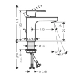 Смеситель для раковины Hansgrohe Vernis Shape матовый черный с донным клапаном (71594670) - миниатюра фото 2