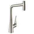 Кухонный смеситель Hansgrohe Metris M71 с выдвижным душем и sBox (73816800) - миниатюра фото 1