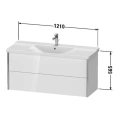 Тумба подвесная Duravit XViu 565x1210x469мм для раковины 233212, 2 ящика, белый глянцевый/champagne matt (XV41180B122) - миниатюра фото 2