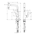 Кухонный смеситель Hansgrohe Talis Select M51 с выдвижным изливом (72826800) - миниатюра фото 2