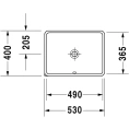 Раковина Duravit ME by Starck для встраивания снизу 490x365 мм, белая (305490022) - миниатюра фото 2