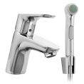 Набор для биде Hansgrohe Focus: смеситель для раковины и душ бидетте, хром (31927000) - миниатюра фото 1