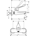 Смеситель для раковины Hansgrohe Novus Care настенный с длинной рукояткой, хром (71923000) - миниатюра фото 2
