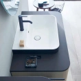 Раковина Duravit Happy D2 Plus 600x460 мм с переливом, без отверстия под смеситель, цвет Anthracite matt-белый (2360606100) - миниатюра фото 1
