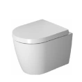 Унитаз подвесной Duravit ME by Starck Compact Rimless с сиденьем микролифт, белый (253009+002019)) - миниатюра фото 1