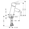 Смеситель для раковины Hansgrohe Talis S, однорычажный, хром (32031000) - миниатюра фото 2