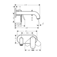 Смеситель для раковины Hansgrohe Vernis Blend встраиваемый, излив 207 мм, хром (71576000) - миниатюра фото 2