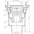 Трап HL606LW с решеткой 226x226 мм-грязеуловителем и вертикальным выпуском DN110 - миниатюра фото 3