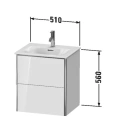 Подвесная тумба Duravit XSquare 234453 с двумя ящиками, 560x510x418 мм, цвет White High Gloss (XS432102222) - миниатюра фото 2