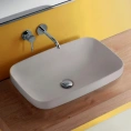 Kerasan Tribeca Встраиваемая накладная раковина 60x38 см без отверстия под смеситель цвет Grigio matt (серый матовый) (514359) - миниатюра фото 1