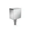 Подключение для шланга HG FixFit Square с антисифонным клапаном, хром (26455000) - миниатюра фото 1