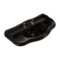 Раковина KERASAN Retro 100x54.5 см черная блестящая с одним отверстием и черными ножками (2 шт.) (105004 nero*1) - миниатюра фото 2