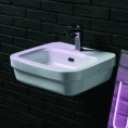 Раковина SIMAS Evolution 53x45 см с отверстием под смеситель, белая - миниатюра фото 1