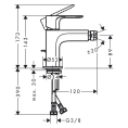 Смеситель для биде Hansgrohe Rebris E с донным клапаном, хром (72211000) - миниатюра фото 2