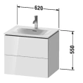 Тумба подвесная Duravit L-Cube 234463 с 2 ящиками, 550x620x481 мм, белый глянец (LC630502222) - миниатюра фото 2