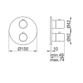 Смеситель Almar ROUND CORE двойной наружный, матовый черный (E186532.MB) - миниатюра фото 2