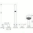 Смеситель для ванны AX Citterio M с ручным душем и рычаговыми рукоятками, хром (34454000) - миниатюра фото 2