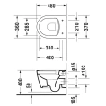Подвесной унитаз Duravit ME by Starck Compact Rimless: Безободковая гигиена и стиль (2530092000) - миниатюра фото 2