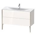 Тумба подвесная Duravit XViu 591x1210x480мм для раковины 234412, 2 ящика, белый глянцевый/champagne matt (XV43040B122) - миниатюра фото 1
