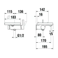 Смеситель для ванны Laufen Kartell с ручным душем, хромированный (3.2133.9.004.141.1) - миниатюра фото 2