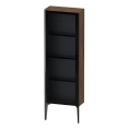 Шкаф подвесной Duravit XViu со стеклянной дверью и полками, 1330x500x240 мм, цвет walnut dark/черный матовый (XV1366RB221) - миниатюра фото 1