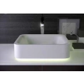 Накладная раковина KNIEF Shine 50×40 см с LED-подсветкой — без перелива, матовый белый - миниатюра фото 1