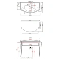 Раковина KERASAN Retro 100x54.5 см черная блестящая с одним отверстием и черными ножками (2 шт.) (105004 nero*1) - миниатюра фото 4