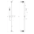 GESSI INCISO Душевая гарнитура со штангой, лейкой и шлангом 1,5 м (цвет: Finox Brushed Nickel) (58145#149) - миниатюра фото 2