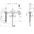Смеситель для ванны Gessi Rettangolo на 3 отверстия с переключателем и ручным душем (без излива), хром (20043#031) - миниатюра фото 2