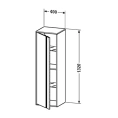 Высокий шкаф Duravit Ketho 400×360×1320 мм, белый матовый — 1 дверца, 3 полки (KT1257L1818) - миниатюра фото 2