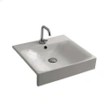 Раковина KERASAN Cento 50x45 полувстраиваемая белая с 1 отверстием под смеситель (3546bi*1) - миниатюра фото 1