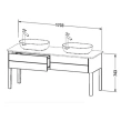 База для двух раковин Duravit Luv, 743x1788x570 мм, 2 выдвижных ящика, темно-синий шелковисто-матовый (LU9562B9898) - миниатюра фото 2