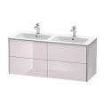 База под раковину Duravit XSquare 1280 мм с 4 выдвижными ящиками, цвет глянцевый бело-сиреневый (233613) (XS417502727) - миниатюра фото 1