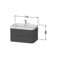 Подвесная тумба Duravit Happy D.2 Plus с умывальником и двумя ящиками (HP4347N2222) - миниатюра фото 2