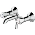 Смеситель для ванны с душем Bravat Duo F6133186CP-B-RUS в цвете шампань - миниатюра фото 2