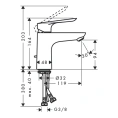 Смеситель для раковины Hansgrohe Logis E с донным клапаном, хром (71161000) - миниатюра фото 2