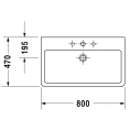 Раковина Duravit Vero 800x470 мм белая встраиваемая (454800000) - миниатюра фото 3