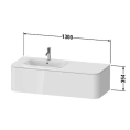 Подвесная тумба Duravit Happy D.2 Plus, 354x1300x550 мм, 1 ящик, цвет stone grey satin matt (HP4952R9292) - миниатюра фото 2