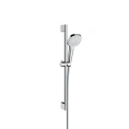 Душевой набор HG Croma Select E: штанга 650 мм, ручной душ Rain 110 мм, шланг, белый/хром (26584400) - миниатюра фото 1