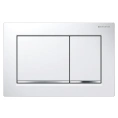 Кнопка смыва Geberit Omega 30 (115.080.KJ.1) — белая с хромированными элементами - миниатюра фото 1