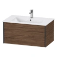 Подвесная тумба Duravit XViu 400x810x480 мм, цвет walnut dark/черный матовый (XV40260B221) - миниатюра фото 1