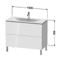 Напольная тумба Duravit L-Cube White High Gloss с 2 ящиками под раковину (LC659802222) - миниатюра фото 2