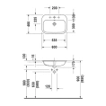 Раковина накладная Duravit Happy D2 с переливом и 3 отверстиями под смеситель, хром, 600x460 мм (483600030) - миниатюра фото 2