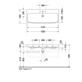 Раковина Duravit Happy D2 для мебели, 1200 мм, белая, со сливом и переливом (2318120026) - миниатюра фото 2
