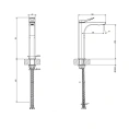 Смеситель для раковины GESSI Rilievo однорычажный, 1 отверстие, цвет Nero XL (59010#299) - миниатюра фото 2