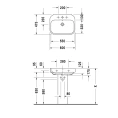 Раковина Duravit Happy D2 600x475 мм с тремя отверстиями, белая (2316600030) - миниатюра фото 2