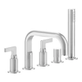 GESSI INCISO Смеситель для ванны с изливом, переключателем и ручным душем в комплекте, хром (58040#031) - миниатюра фото 1